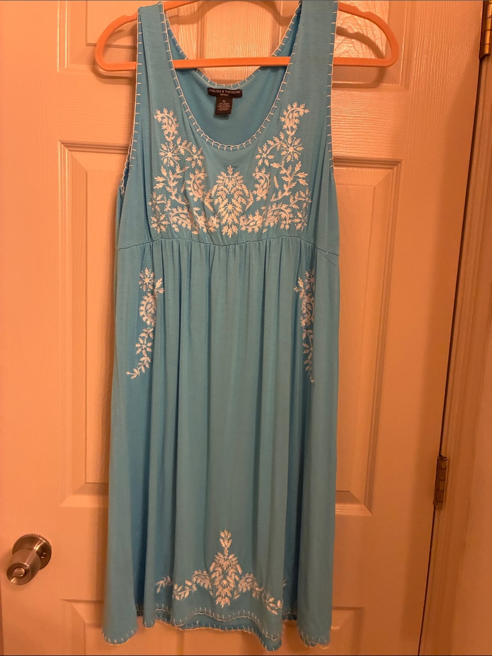Chelsea & Theodore Turquoise Blue Dress